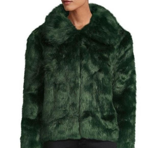 C & C California Jackets & Blazers - Faux Fur Jacket Green